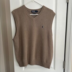 Polo by Ralph Lauren Men's V-Neck Brown Sweater Vest